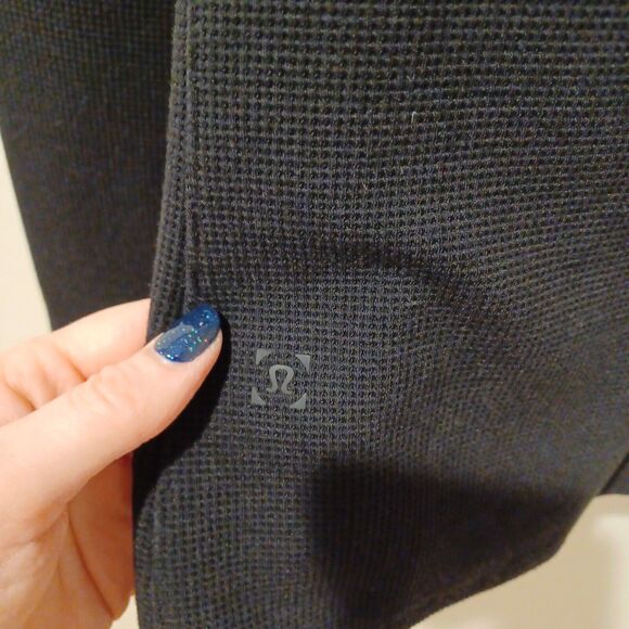 Lululemon Shift Stitch Hoodie Men's L Black Waffle Knit Thermal Pullover Shirt - Picture 3 of 6